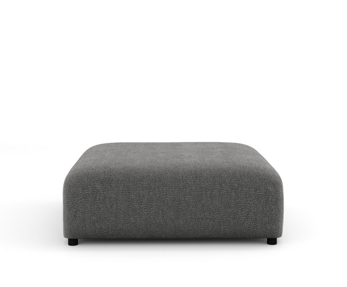 POUF L Zanzibar Grau Chenille - Schwarz/Grau, Holz/Holzwerkstoff (110/37/110cm) - Maison de Reve