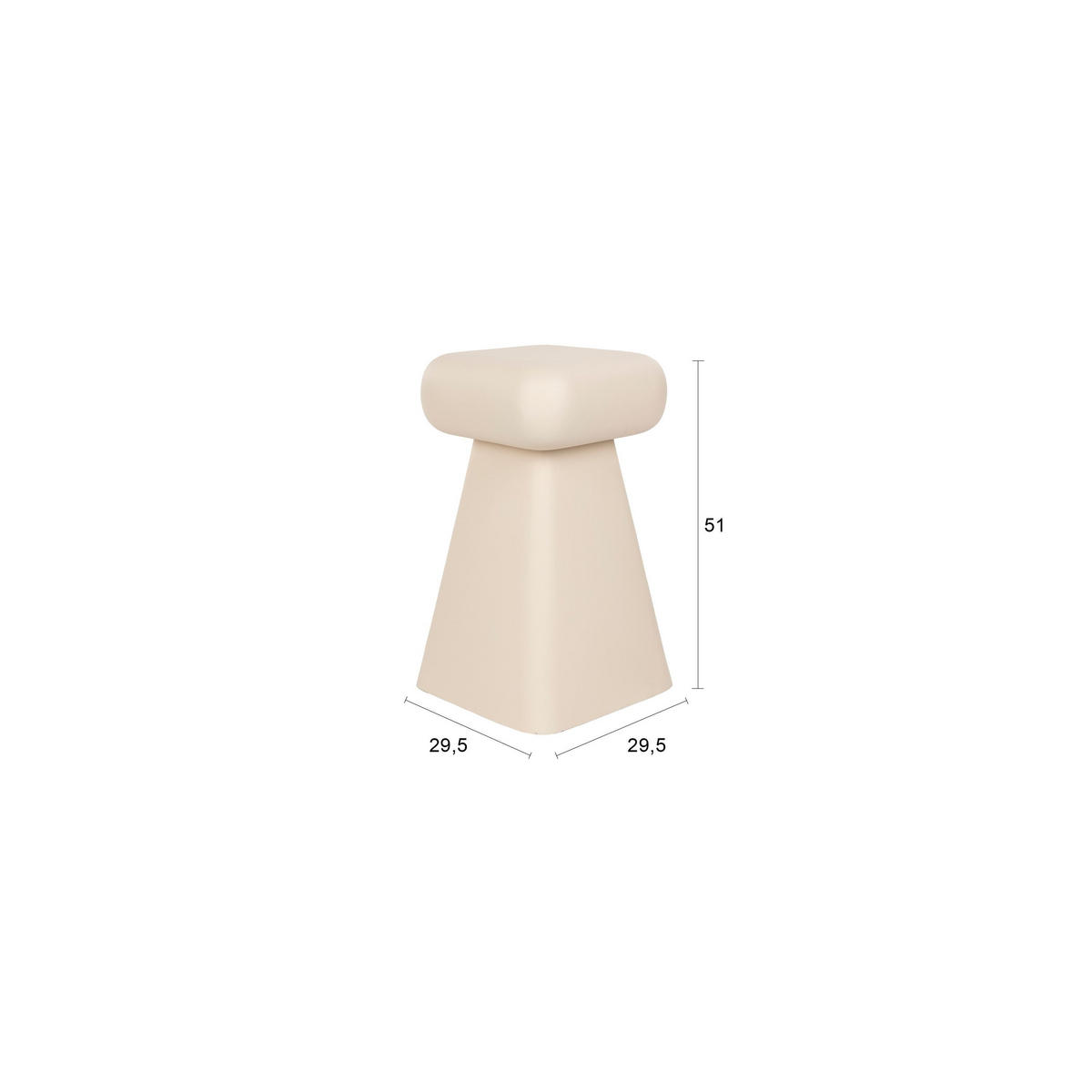 BEISTELLTISCH Earth Beige - Beige, Metall (29.5/29.5/51cm) - Zuiver