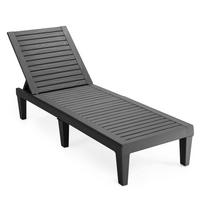 LIEGESTUHL Schwarz - Schwarz, Kunststoff (190/29/57.5cm) - COSTWAY
