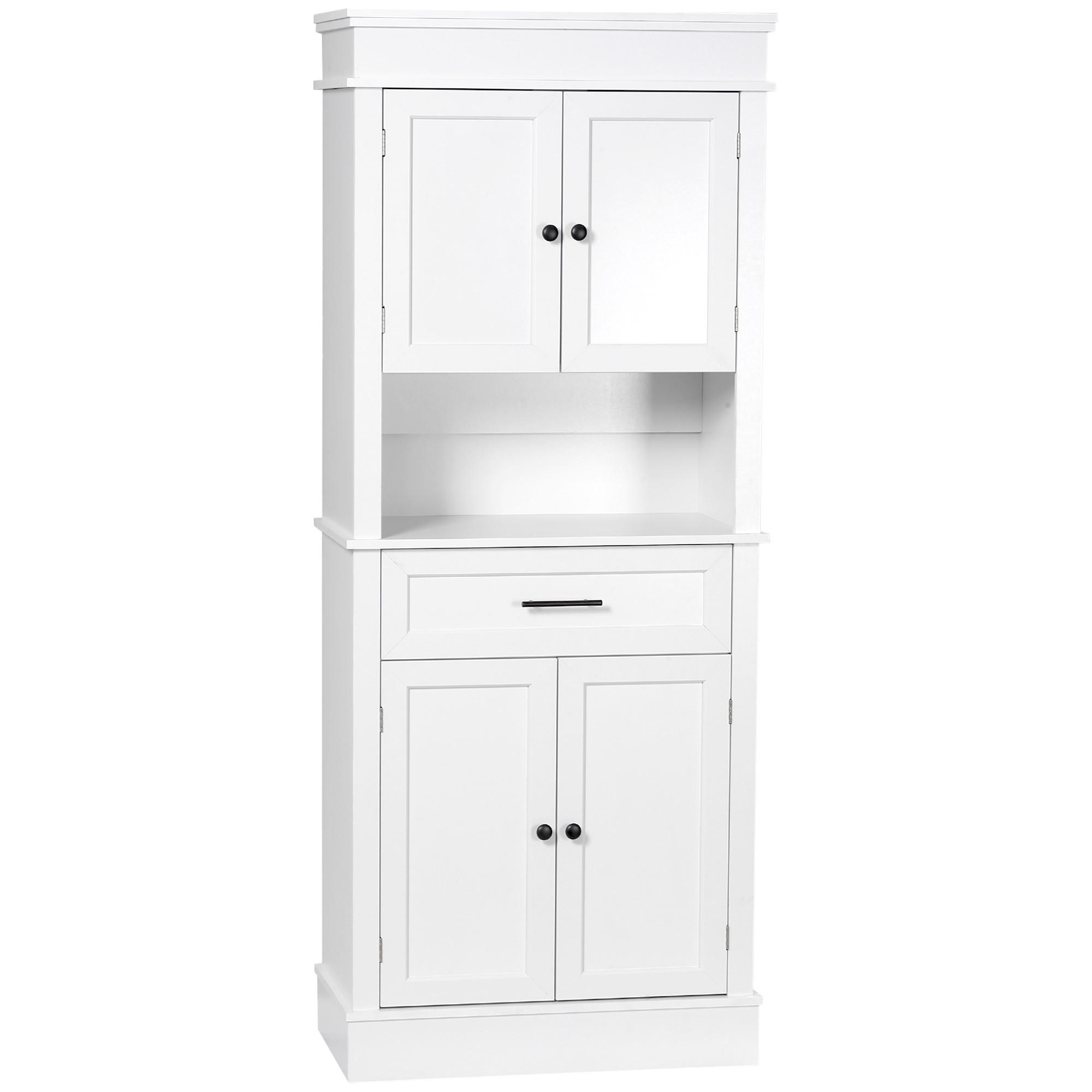 KÜCHENSCHRANK Weiß, 4 Türen, 1 Schublade, 74/39,5/183 cm - Weiß, Holzwerkstoff (74/183/39.5cm) - PANGIVO