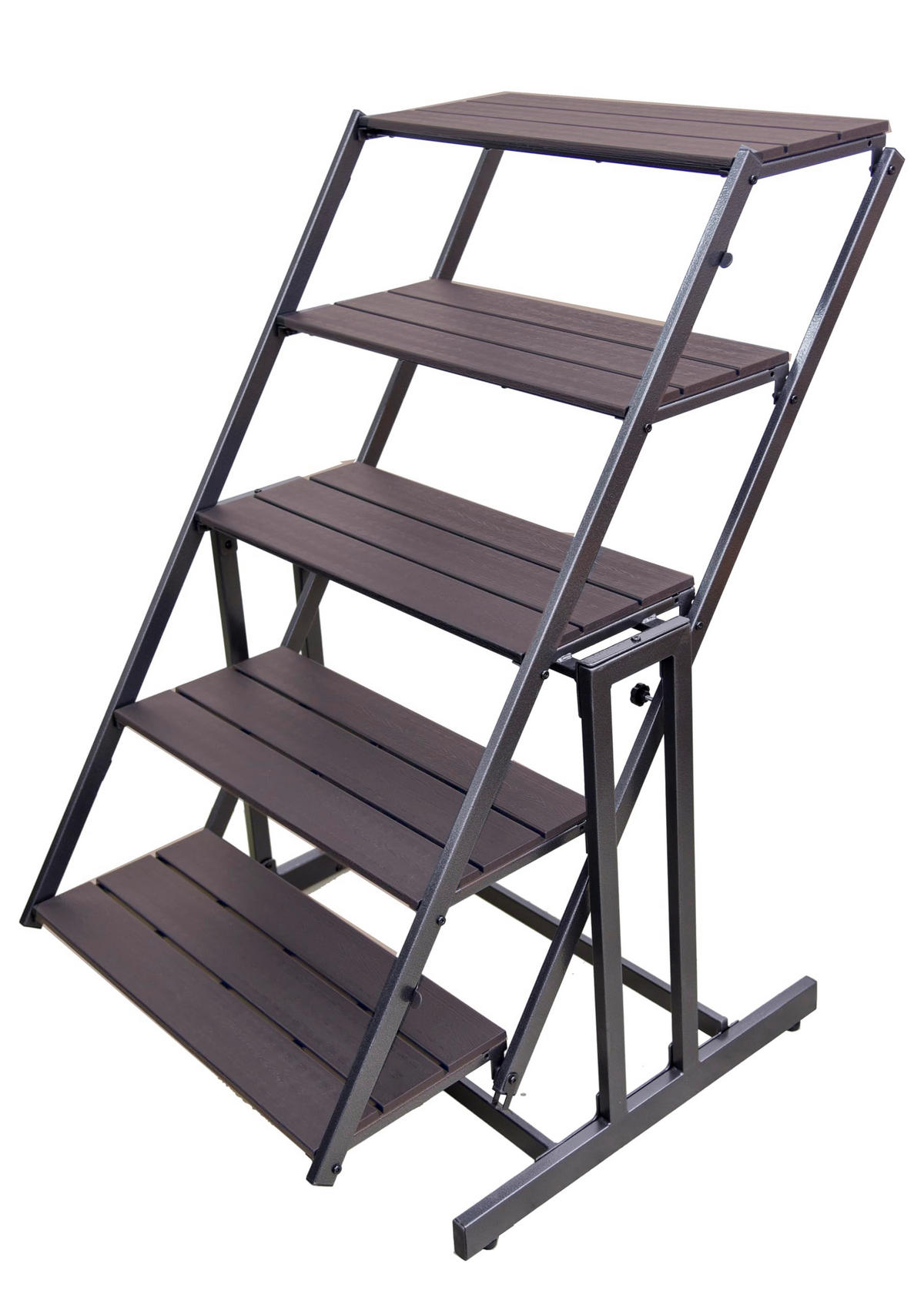 PFLANZENREGAL Tina Braun Kunststoff Blumenregal - Braun, Kunststoff (79.5/65.5/130cm) - DELUKE