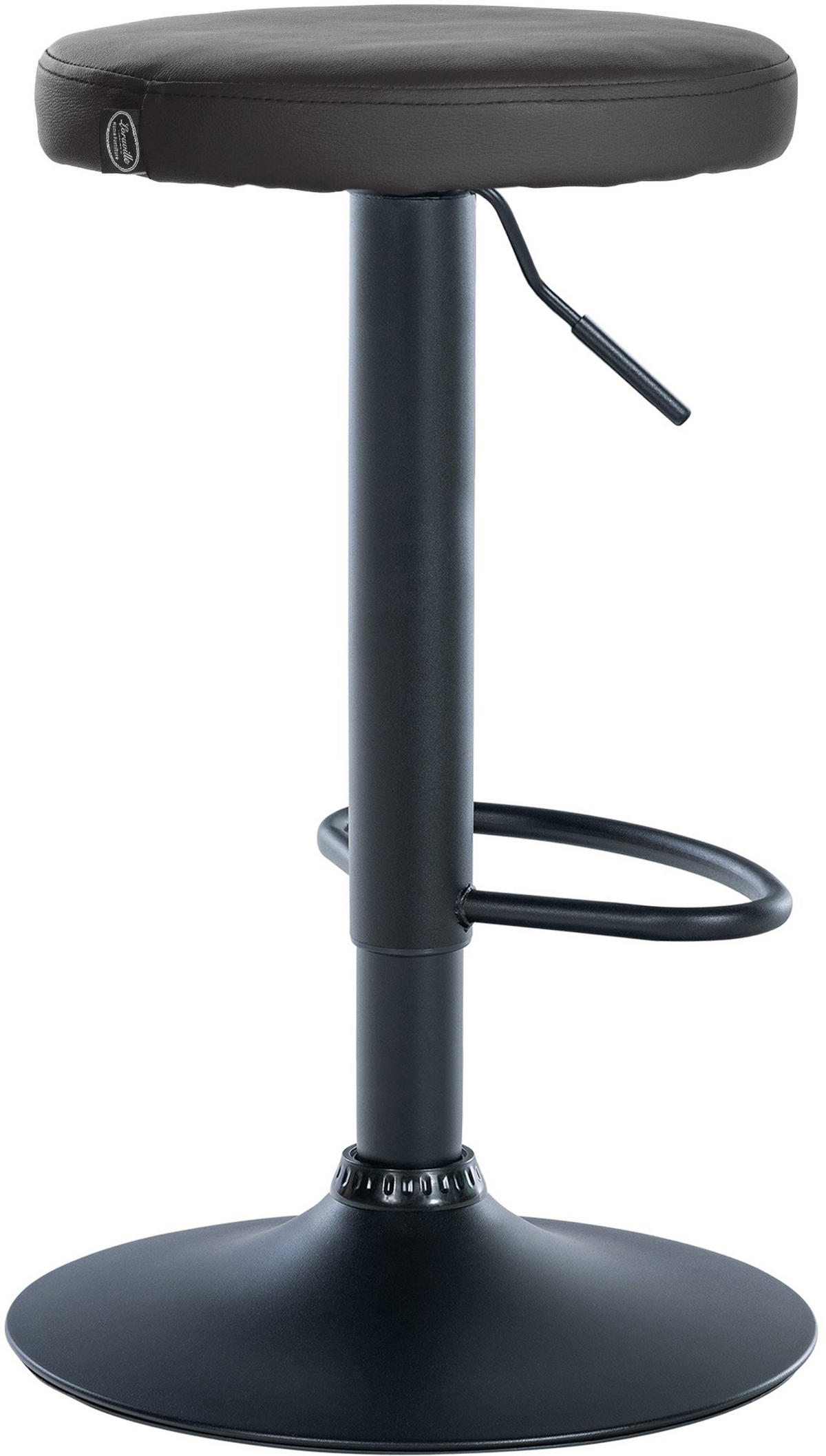 BARHOCKER 2er Set Pontius Kunstleder schwarz schwarz - Schwarz, Kunststoff/Metall (38.5/81/38.5cm) - TPFLiving