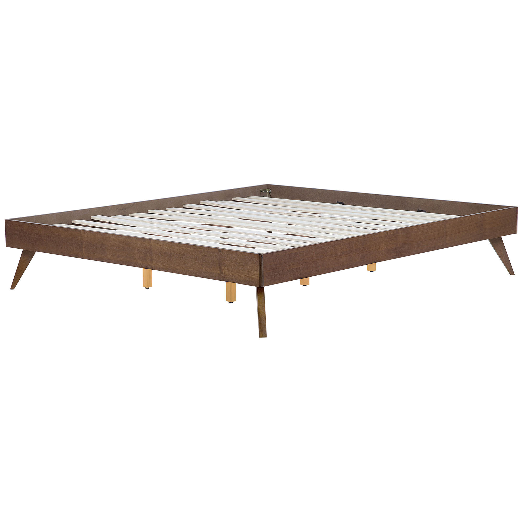 BETT 180/200cm Dunkler Holzfarbton Berric - Dunkelbraun, Holzwerkstoff (180/200cm) - Beliani