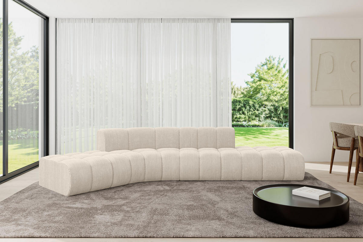 ECKSOFA modulares Sofa Solven-L1 - 380x174x70 cm Beige - Beige, Holzwerkstoff/Textil (380/174cm) - ALTDECOR
