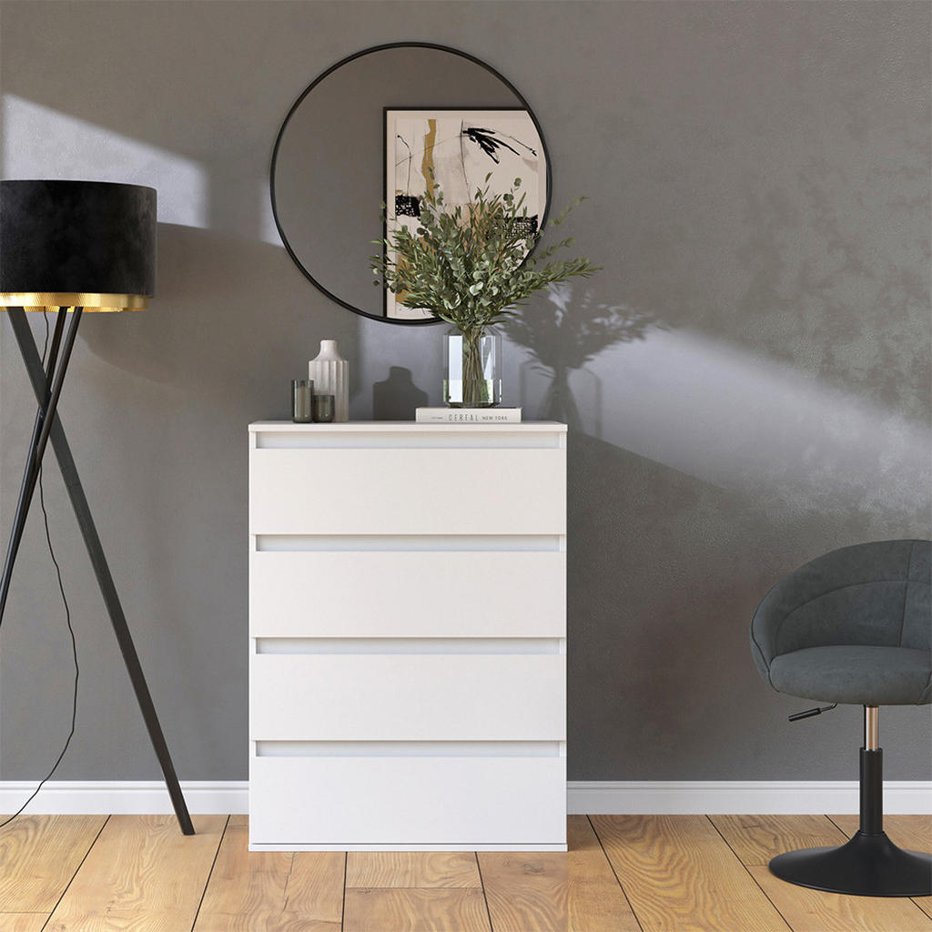 Thumbnail - Vicco Kommode, Weiß, Holzwerkstoff, 4 Fächer, Rechteckig, 74x99.6x40 cm, Wohnzimmer, Kommoden & Sideboards, Kommoden