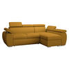 ECKSOFA Boston Mini Premium Cord 2RLC Seite: Rechts 2R+LC - Chromfarben/Braun, Holz/Textil (255/170cm) - MIRJAN24