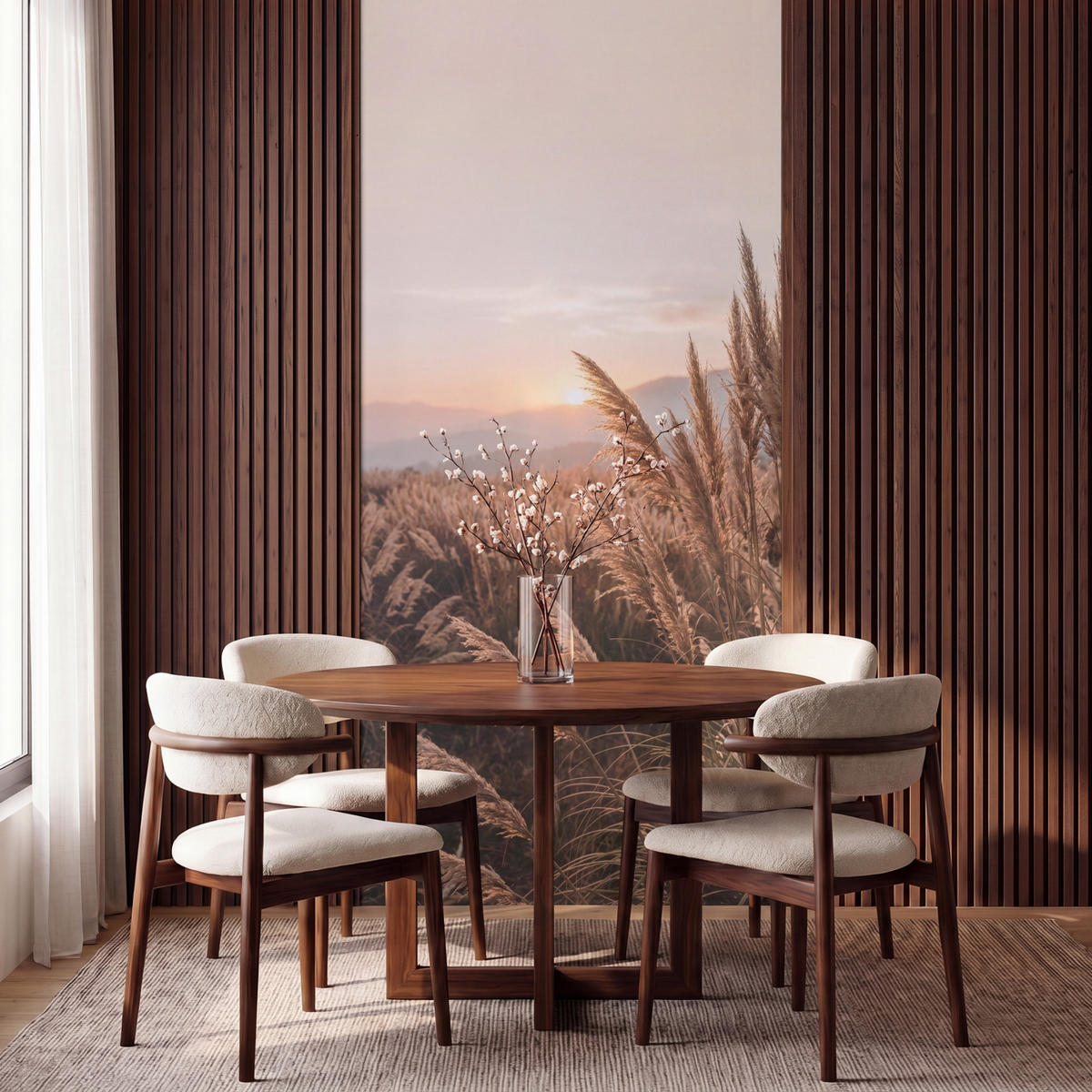 TAPETE - Gras - Feld - Sonne - Natur - 140x260 cm - Sandfarben, Papier (140/260cm) - OnlyWow