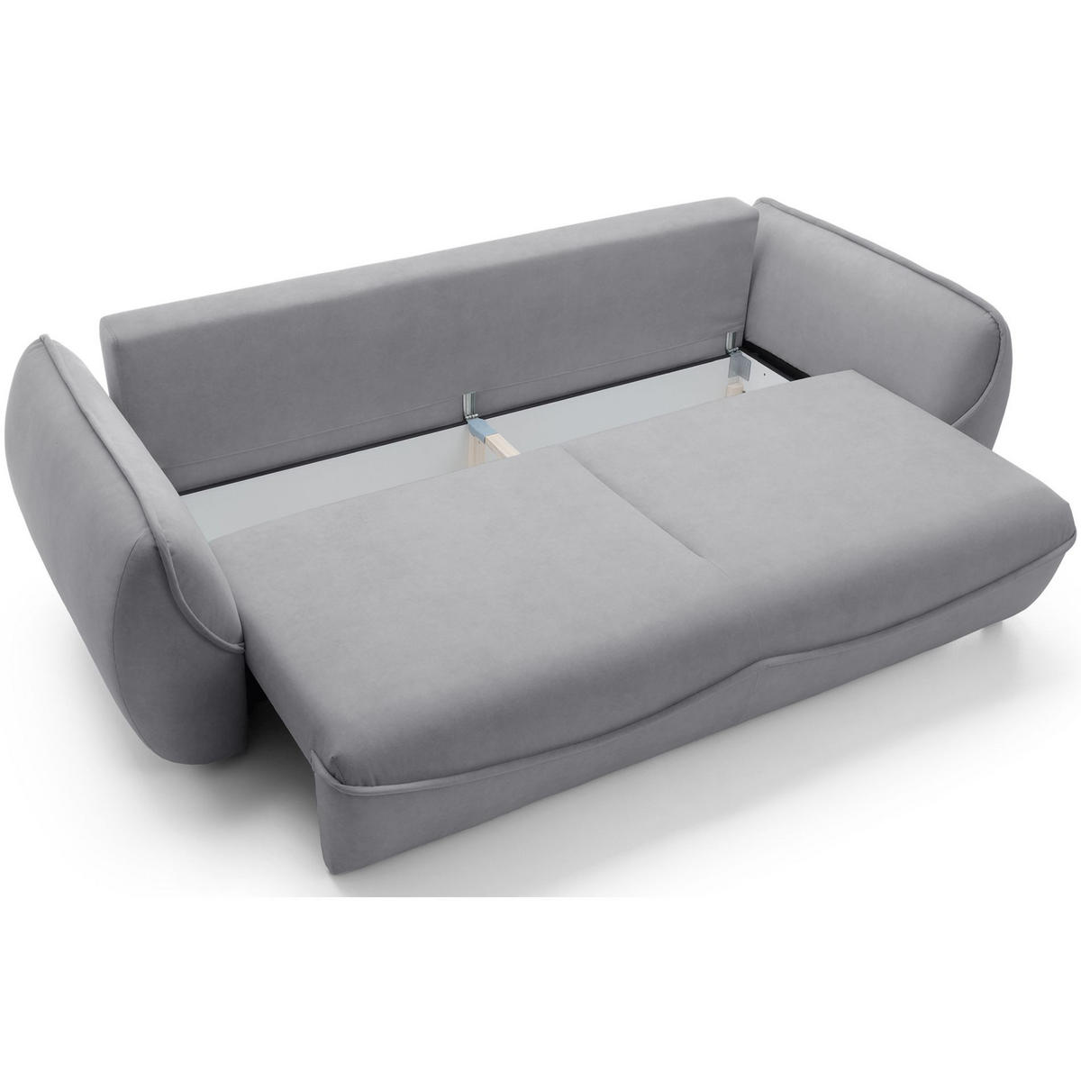 3-SITZER SOFA Cutie Hellgrau Easy-Clean-Velours - Hellgrau/Schwarz, Textil (257/90/114cm) - Selsey