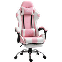 GAMING stol 67/64/119-127 cm, nastavljiv po višini z oporo za glavo in noge, penasto oblazinjenje, Roza - pink, umetna masa (67/127/64cm) - Redom