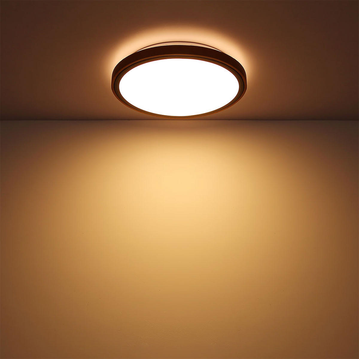 LED DECKENLEUCHTE Bruno Braun Holzoptik - Braun, Holz (43.7/43.7/11cm) - Globo Lighting