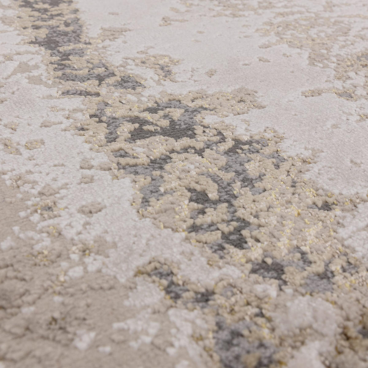 TEPPICH Velours abstrakt Marmoroptik hochglänzend pflegeleicht COMO-Colico, Silbergrau 200x290 cm - Silberfarben, Textil (200/290cm) - KADIMA DESIGN
