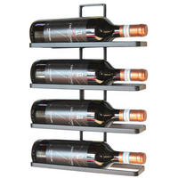 WEINREGAL für die Wand Wand aus Metall Schwarz 4-Wine - Schwarz, Metall (28.5/41/8cm) - DanDiBo