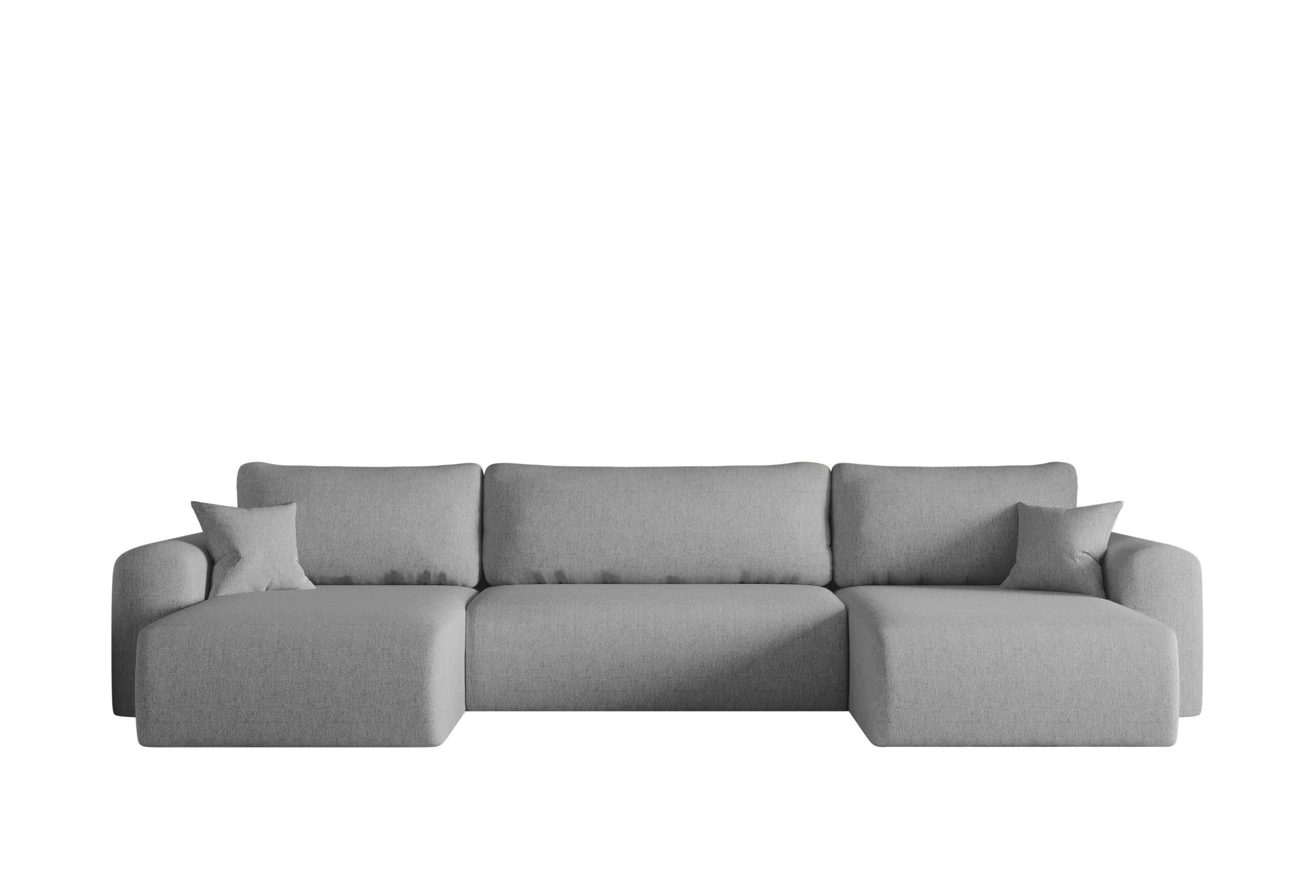 ECKSOFA Mit Schlaffunktion Und Bettkasten U-form CAPRI Verita Grau - Grau, Holz/Textil (145/362cm) - Kaiser Möbel