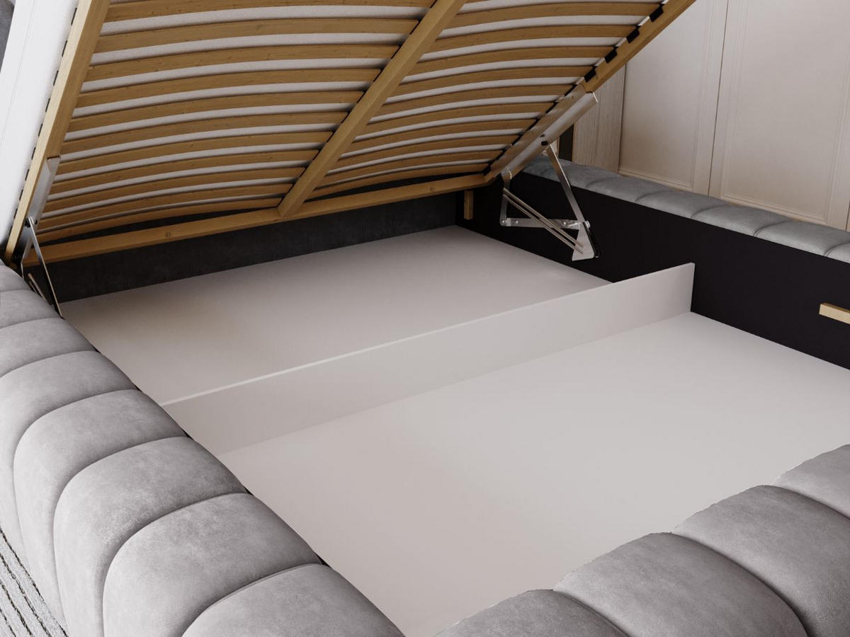 POLSTERBETT Italia 160x200 Grau - Grau, Textil (160/200cm) - Graingold