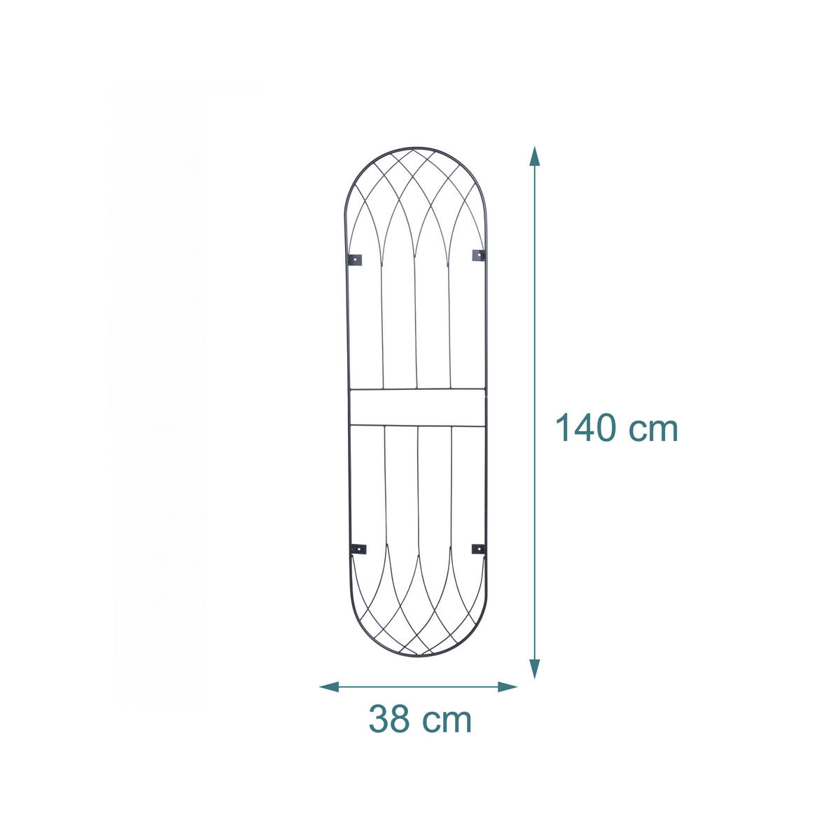 2XMRIEŽKA - čierna, kov (38/140/1cm) - Relaxdays