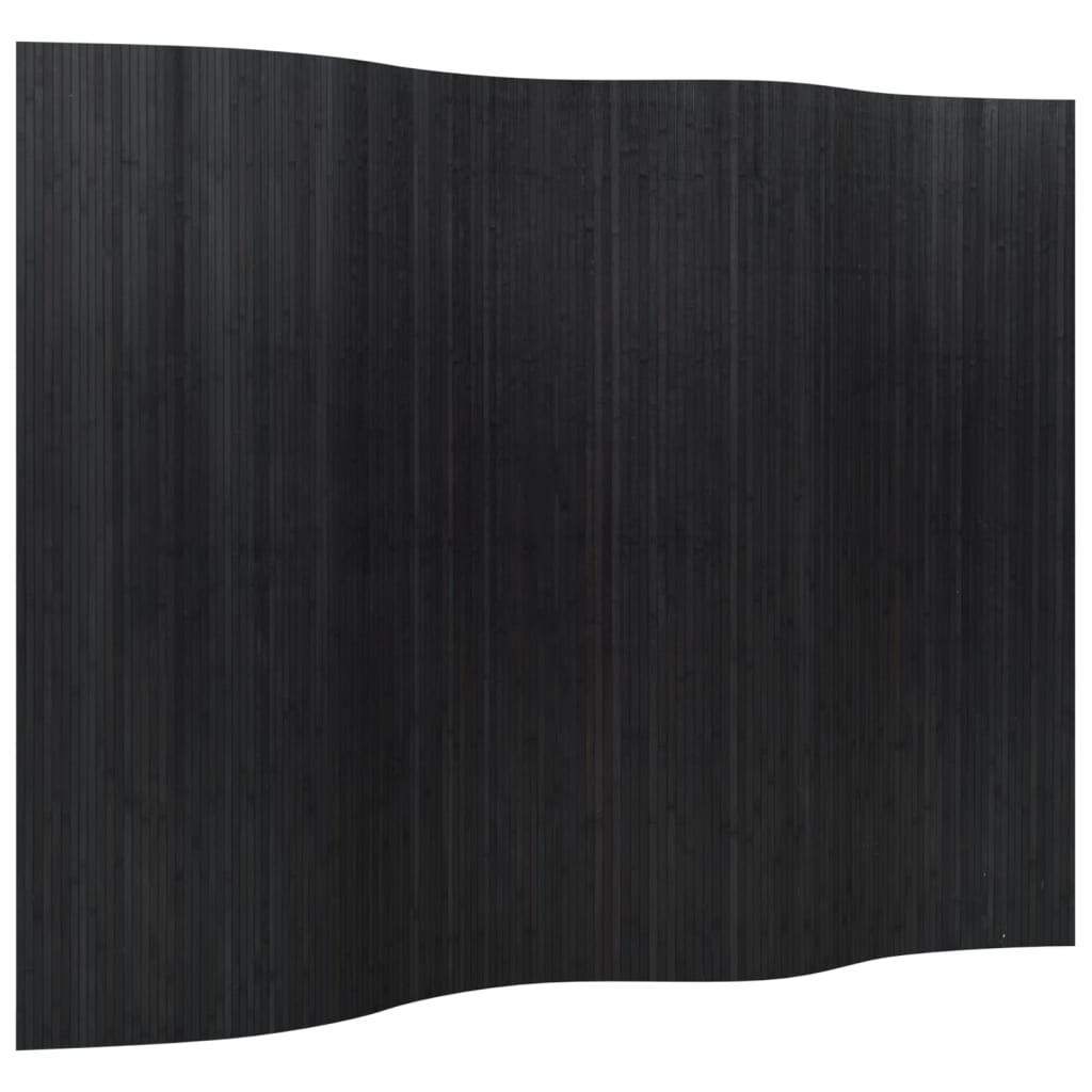 PARAVENT Schwarz Breite 250 Cm Höhe 165 Cm Bambus - Schwarz, Holz (0.2/165/250cm) - vidaXL