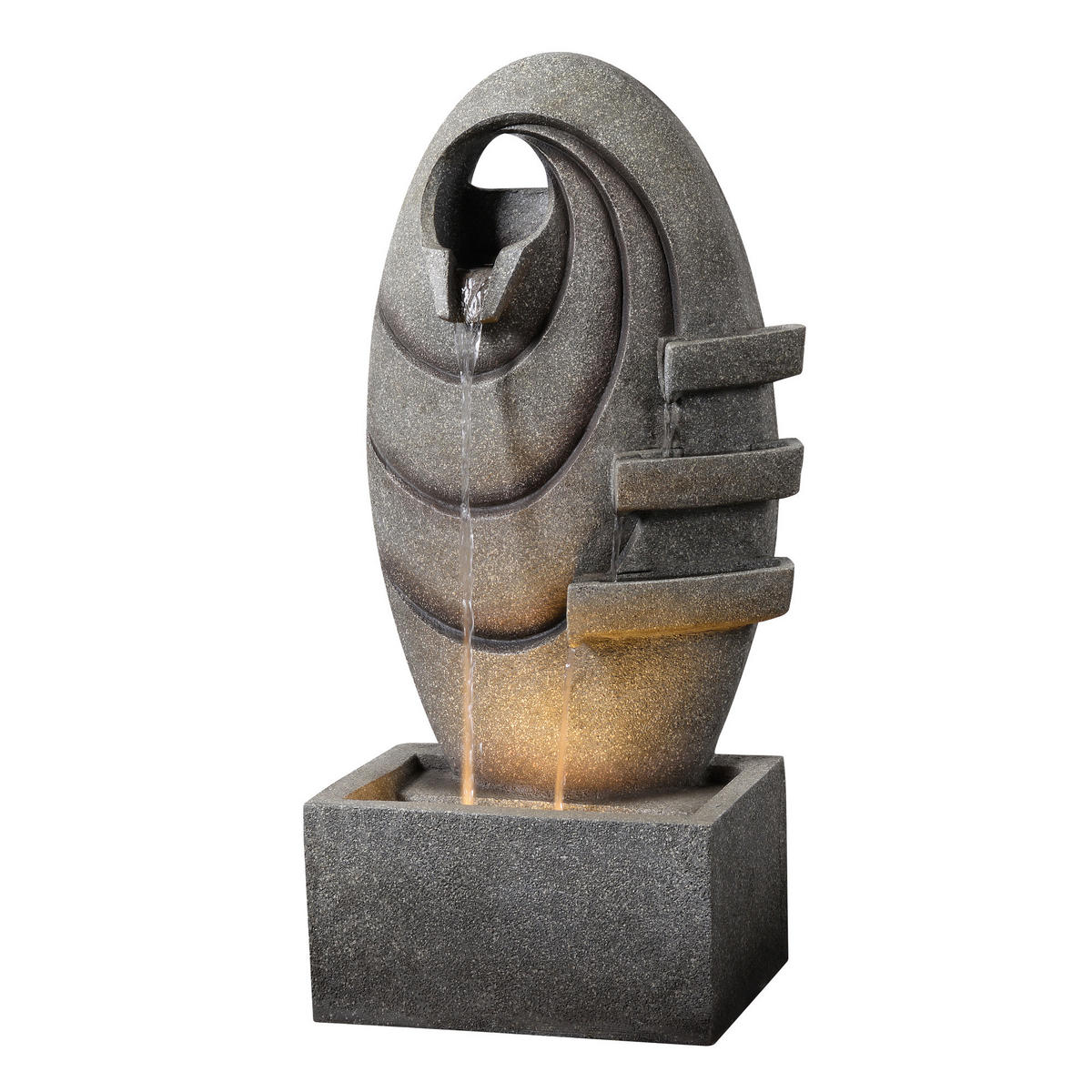 GARTENBRUNNEN oval grau - Grau, Kunststoff (40/25/80cm) - Teamson Home
