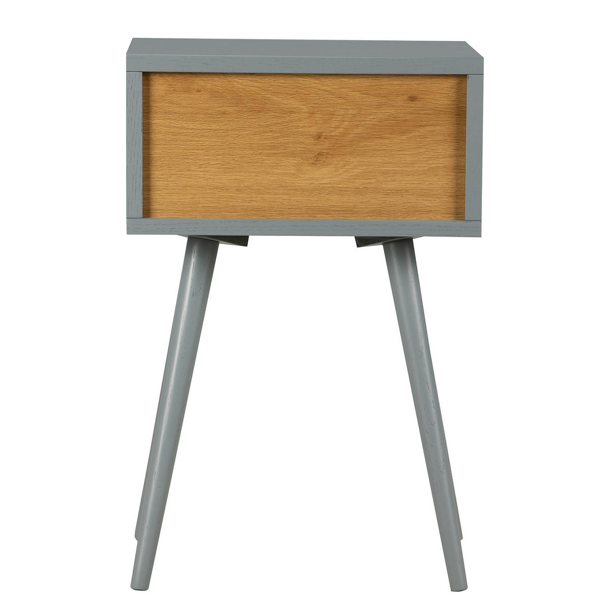 NACHTTISCH mit 2 Schubladen - Braun/Grau, Eichenholz/Holz (40/61/30cm) - home24