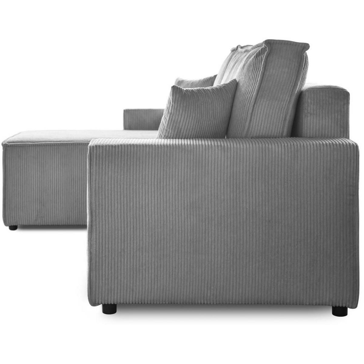 ROHOVÁ ROZKLÁDACÍ POHOVKA Hektor, s funkcí spaní, světle šedá - černá/světle šedá, textil/plast (247/152cm) - Beautysofa