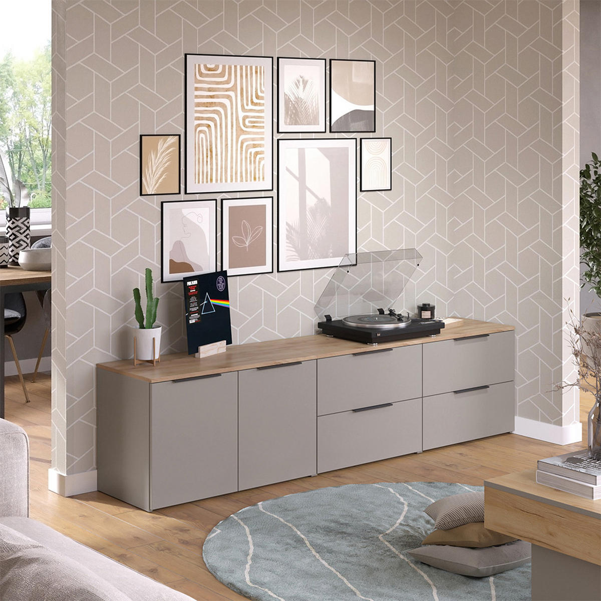 ŽIVÁ STĚNA Wido Greige - Sonoma dub/šedobéžová, kompozitní dřevo (80/50/40cm) - Vicco