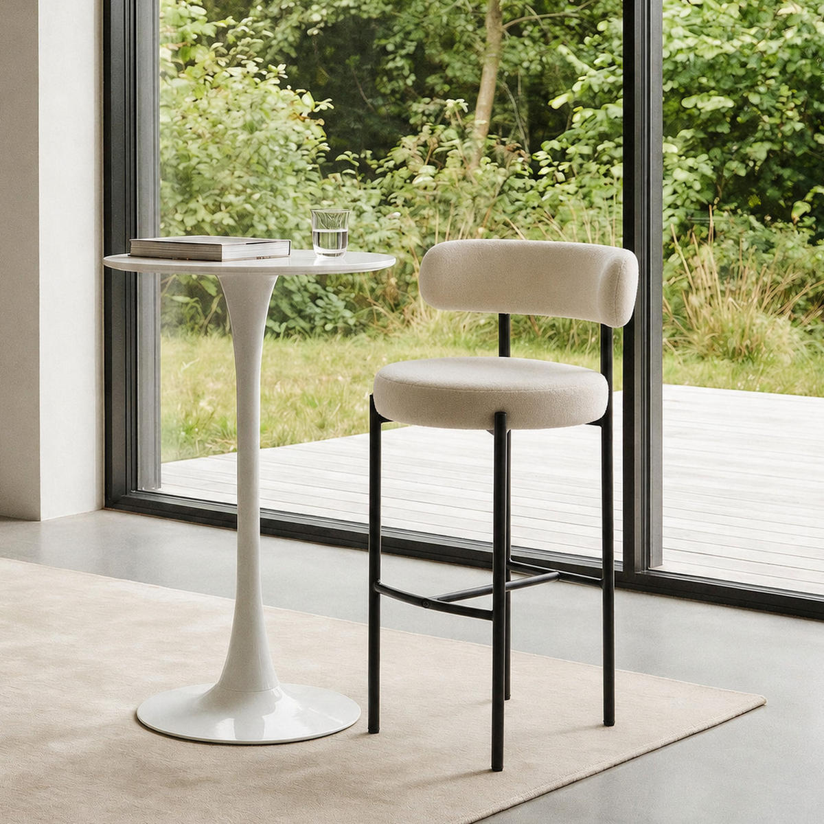 BARHOCKER 2er-Set Metall Beige - Beige, Metall (47/103/47cm) - Nordlys