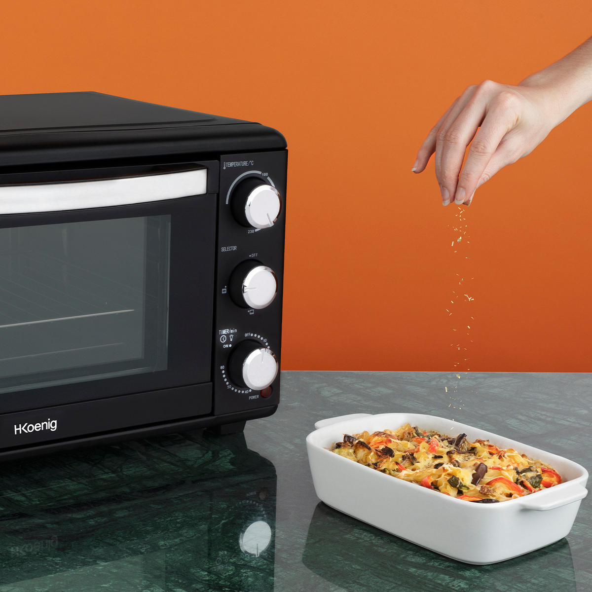 MINI-BACKOFEN FO25 Schwarz - Schwarz, Metall (33/32/30cm) - HKoenig