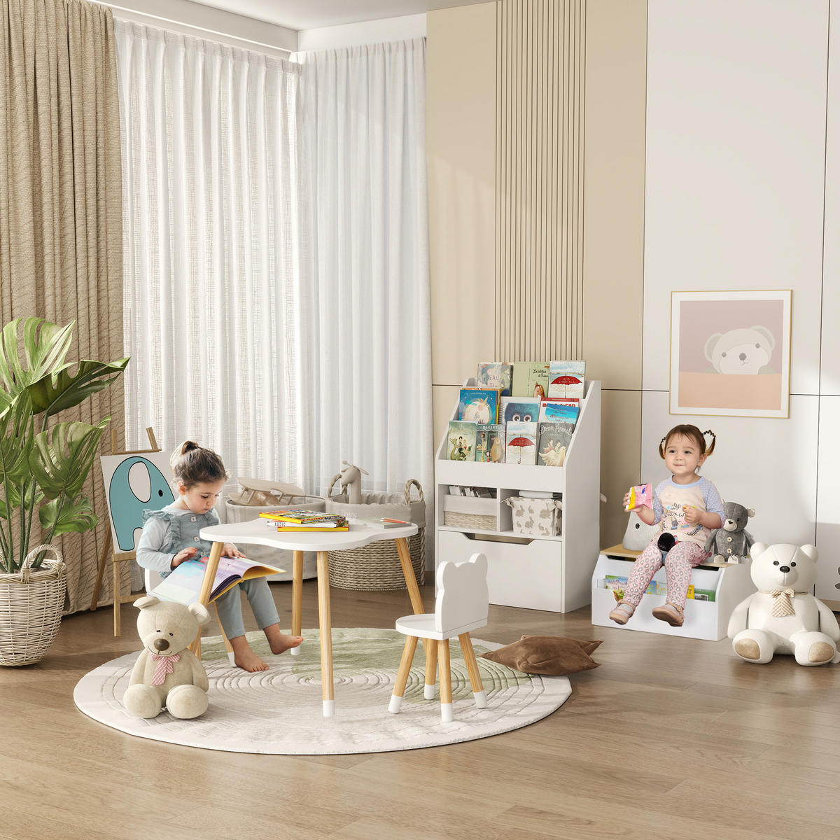 KINDERREGAL DE-09555 1 Schublade & 3 Fächer Weiß - Weiß, Holzwerkstoff (60/90/29.9cm) - ComfortXL