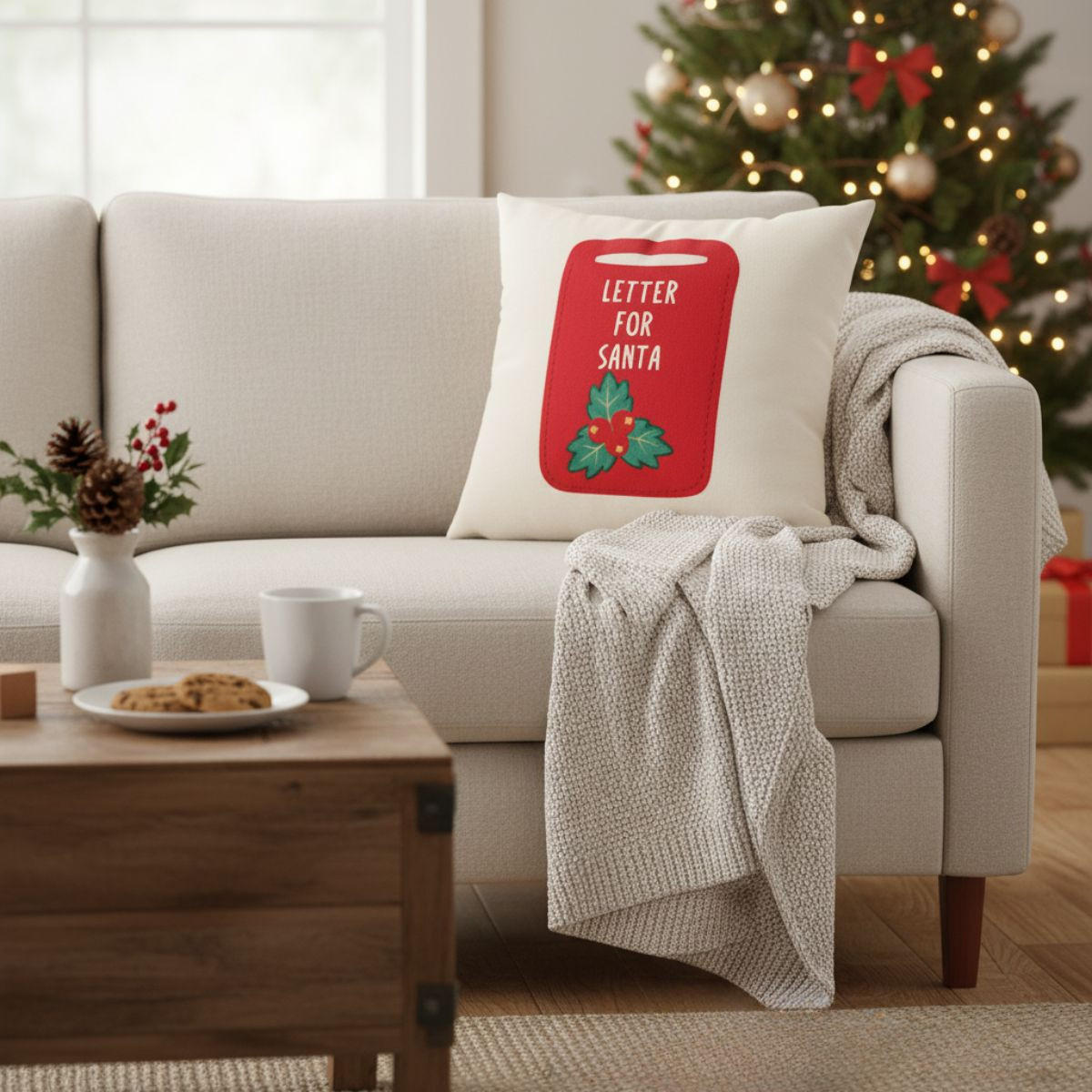 DEKOKISSEN Weihnachtsmuster 40/40 cm weiß - Weiß, Textil (40/40cm) - Home Styling Collection