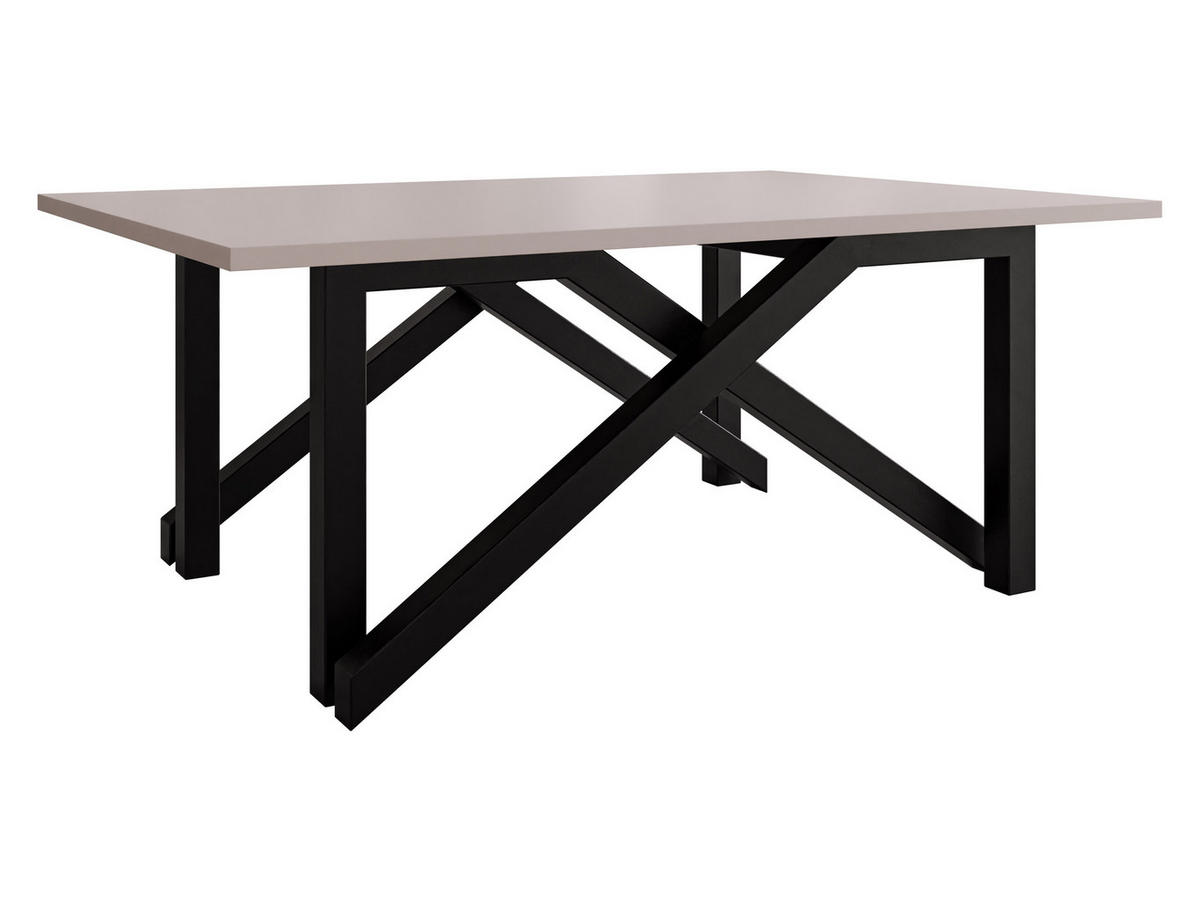 2-IN-1 COUCHTISCH UND ESSTISCH Xena Bis - Kaschmir/Schwarz, Holzwerkstoff/Metall (70/100/45cm) - MIRJAN24