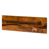 WANDGARDEROBE Sheesham 115x23x35 walnuss gewachst TORONTO #272 - Dunkelbraun, Holzwerkstoff (115/35/23cm) - Massivmoebel24