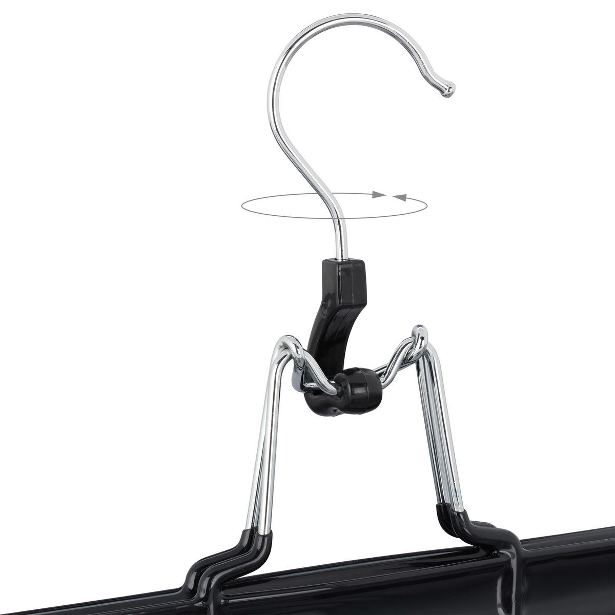 VĚŠÁK na kalhoty - černá, kov/plast (26/15.8/3cm) - Relaxdays