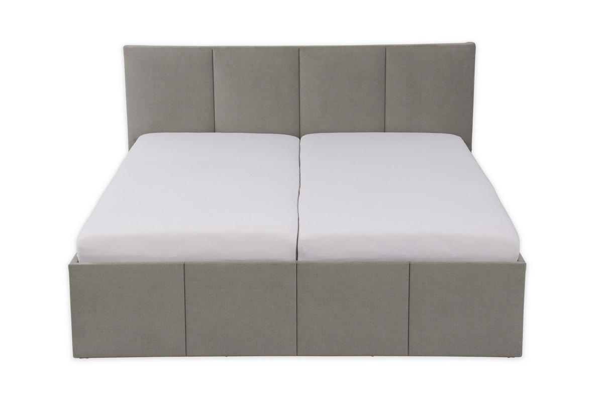 POLSTERBETT Dalas Granitgrau 160 x 200 x 40 cm Stauraum Mit hochwertiger Matratze H3 (bis 120 kg) und Lattenrost - Grau, Holz (160/200cm) - Halmon Schlafkomfort Betten 