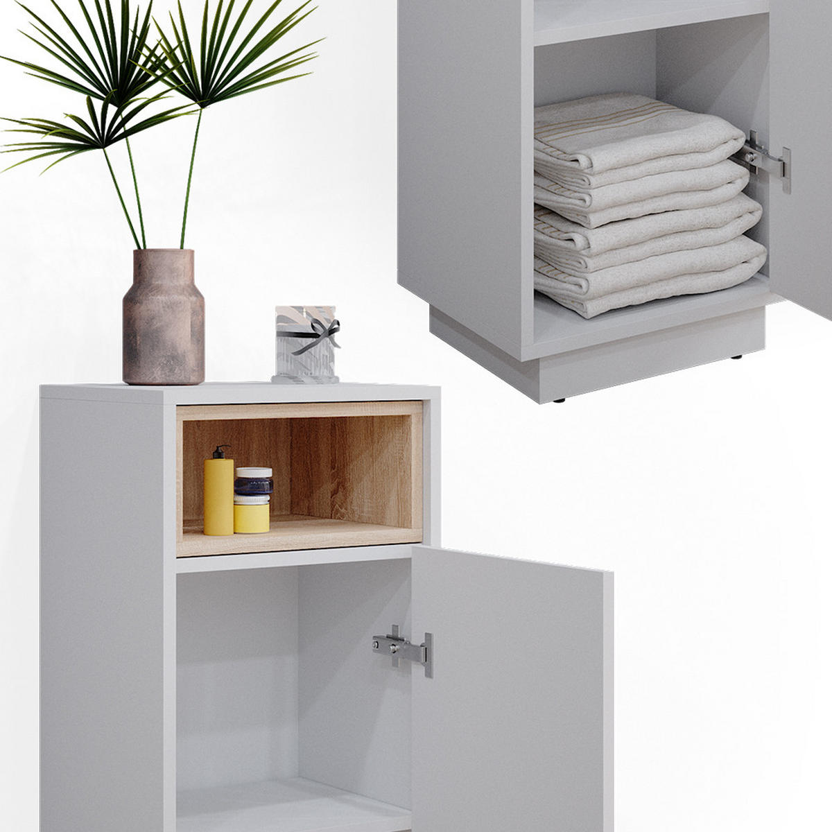 MIDISCHRANK Beatrice Weiß 30 x 93 cm - Weiß, Holzwerkstoff (30/93/30cm) - Vicco