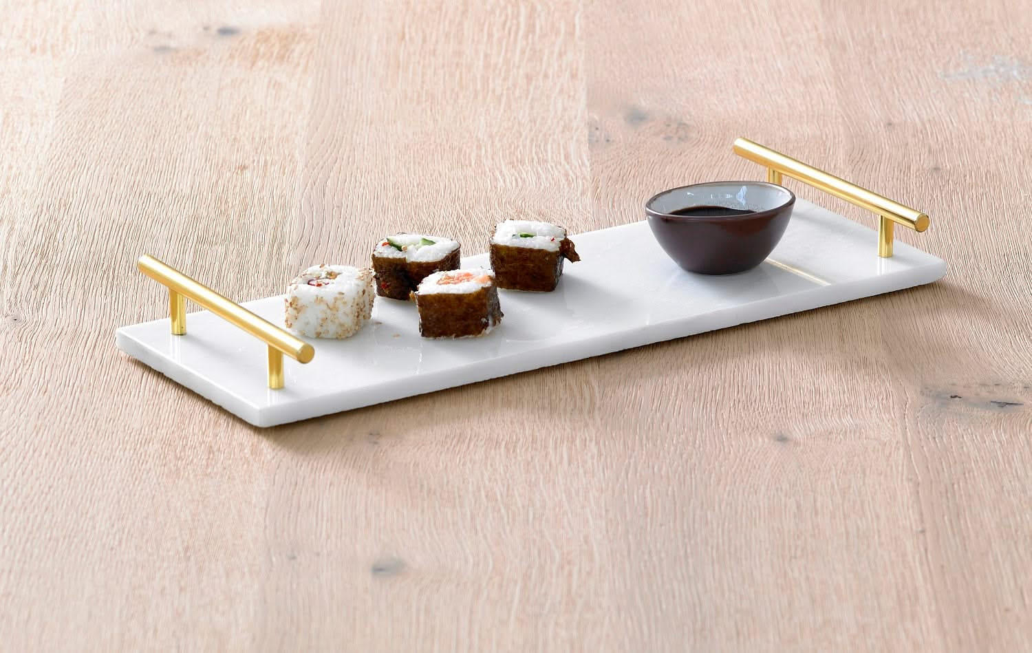 TABLETT Marmor 40 x 14 cm - Weiß, Naturmaterialien (16/5/41cm) - Cosy & Trendy