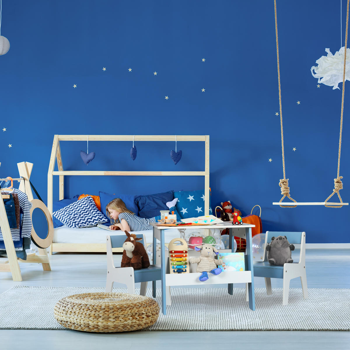 KINDERSITZGRUPPE - Multicolor, Holzwerkstoff (60/51/60cm) - Relaxdays