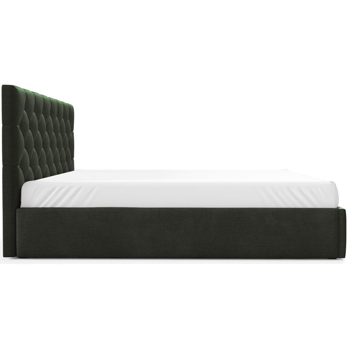 POLSTERBETT Aurevia Dunkelgrün Samtbezug 140x200 cm - Dunkelgrün, Textil (140/200cm) - Selsey