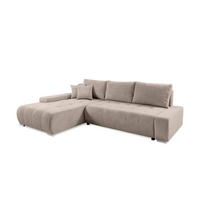 ECKSOFA mit Bettkasten Tragel L, Beige - Beige, Textil (185/265cm) - Meblito