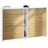 SCHUHSCHRANK Today Fronten in Eiche Natur - Eichefarben, Holzwerkstoff (155.5/95/28cm) - Vladon