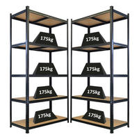 SCHWERLASTREGAL Giant Ragnar 2er-Set 200x100x50cm 5 MDF-Platten-Ebenen Fachlast 175kg Schwarz - Schwarz, Metall (100/200/50cm) - PROREGAL