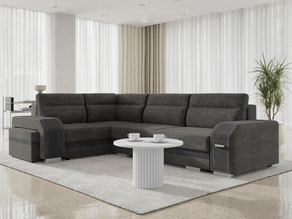 ECKSOFA Assan, Seite: Links - Chromfarben/Greige, Holz/Kunststoff (305/205cm) - MIRJAN24