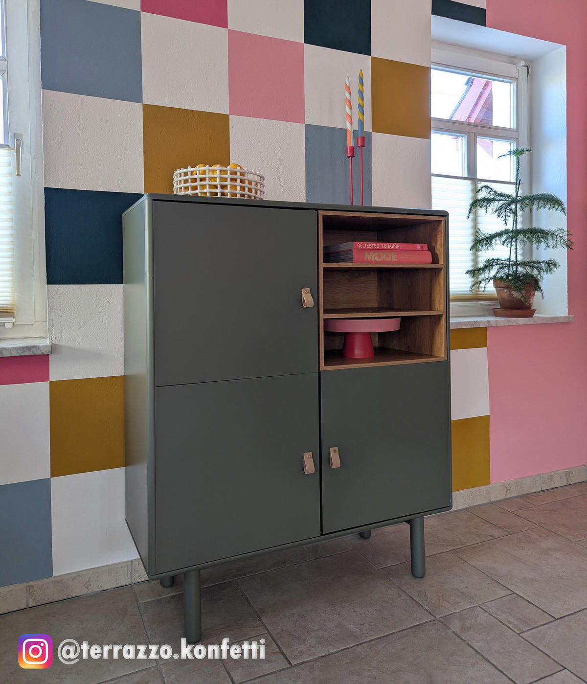 KOMMODE - 100 CM - Olivgrün, Holz/Holzwerkstoff (100/120/40cm) - home24