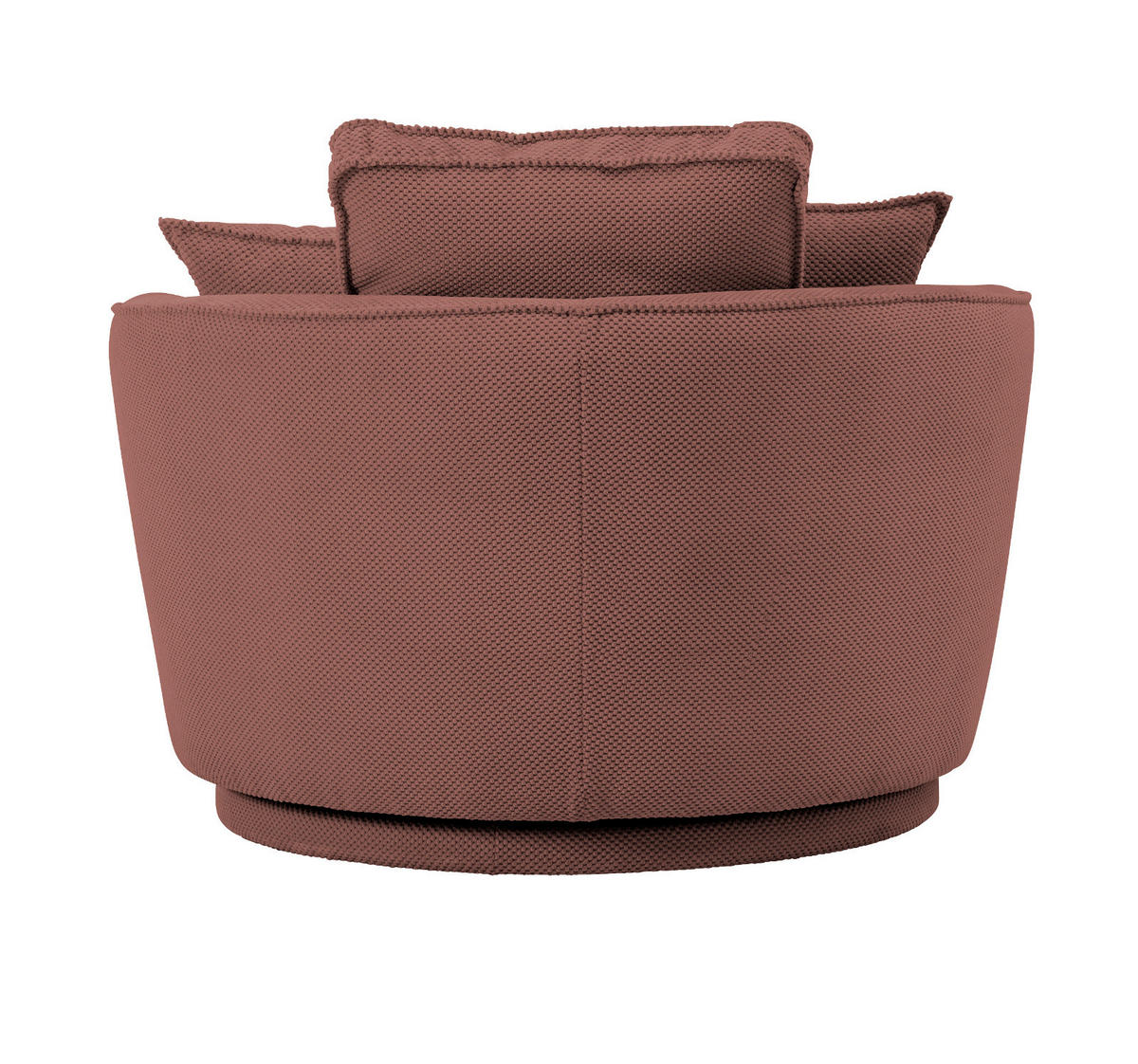 DREHSESSEL terracotta Web-Velours, XL Sessel 360° drehbar inklusive 3 x Kissen - Terracotta, Kunststoff/Textil (120/86/120cm)