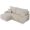ECKSCHLAFSOFA ARPA L Creme Cord - links - Creme/Schwarz, Kunststoff/Textil (198/150cm) - MKS