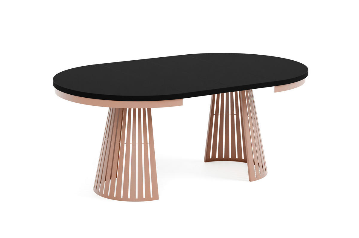 ESSTISCH Cone Bis - Schwarz/Kupferfarben, Holzwerkstoff/Metall (120/120/76cm) - Meblini