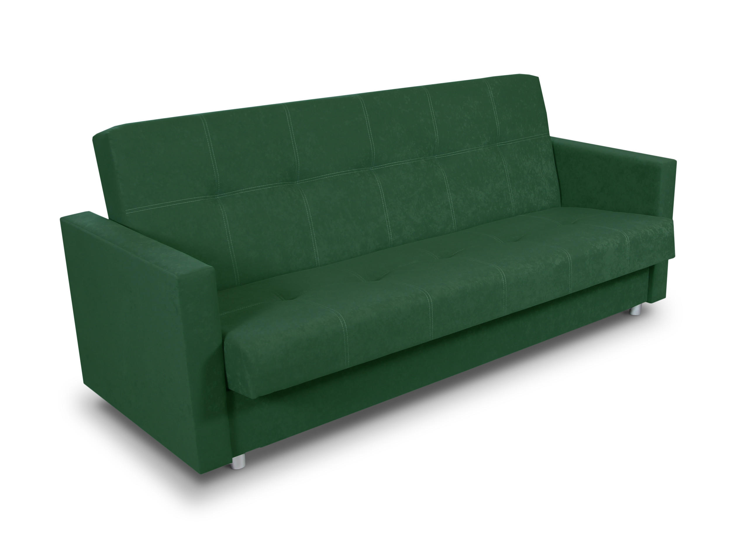 SCHLAFSOFA Dave - Silberfarben/Grün, Holz/Kunststoff (211/90/87cm)