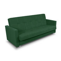 SCHLAFSOFA Dave - Silberfarben/Grün, Holz/Kunststoff (211/90/87cm)