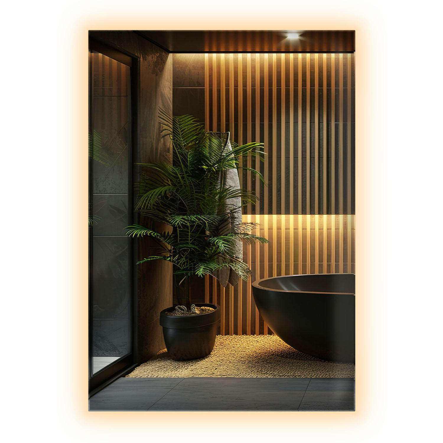LED-SPIEGEL 100x70 cm Rechteckig Warmweiß 3000K - Transparent, Glas (70/100/0.4cm) - Wallfluent