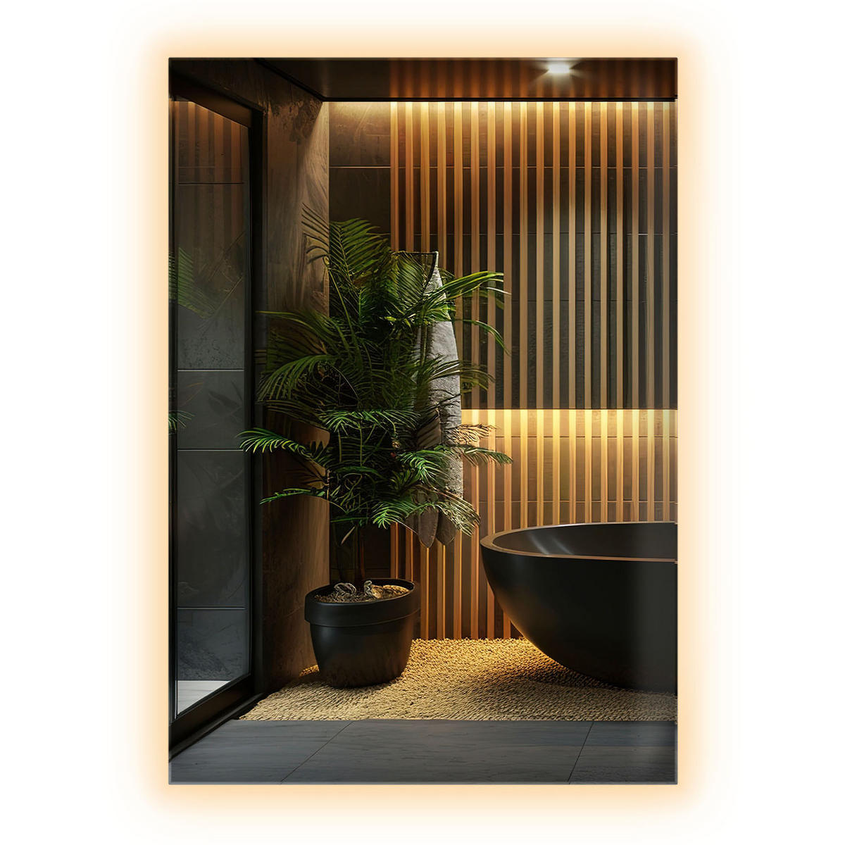 LED-SPIEGEL 100x70 cm Rechteckig Warmweiß 3000K - Transparent, Glas (70/100/0.4cm) - Wallfluent