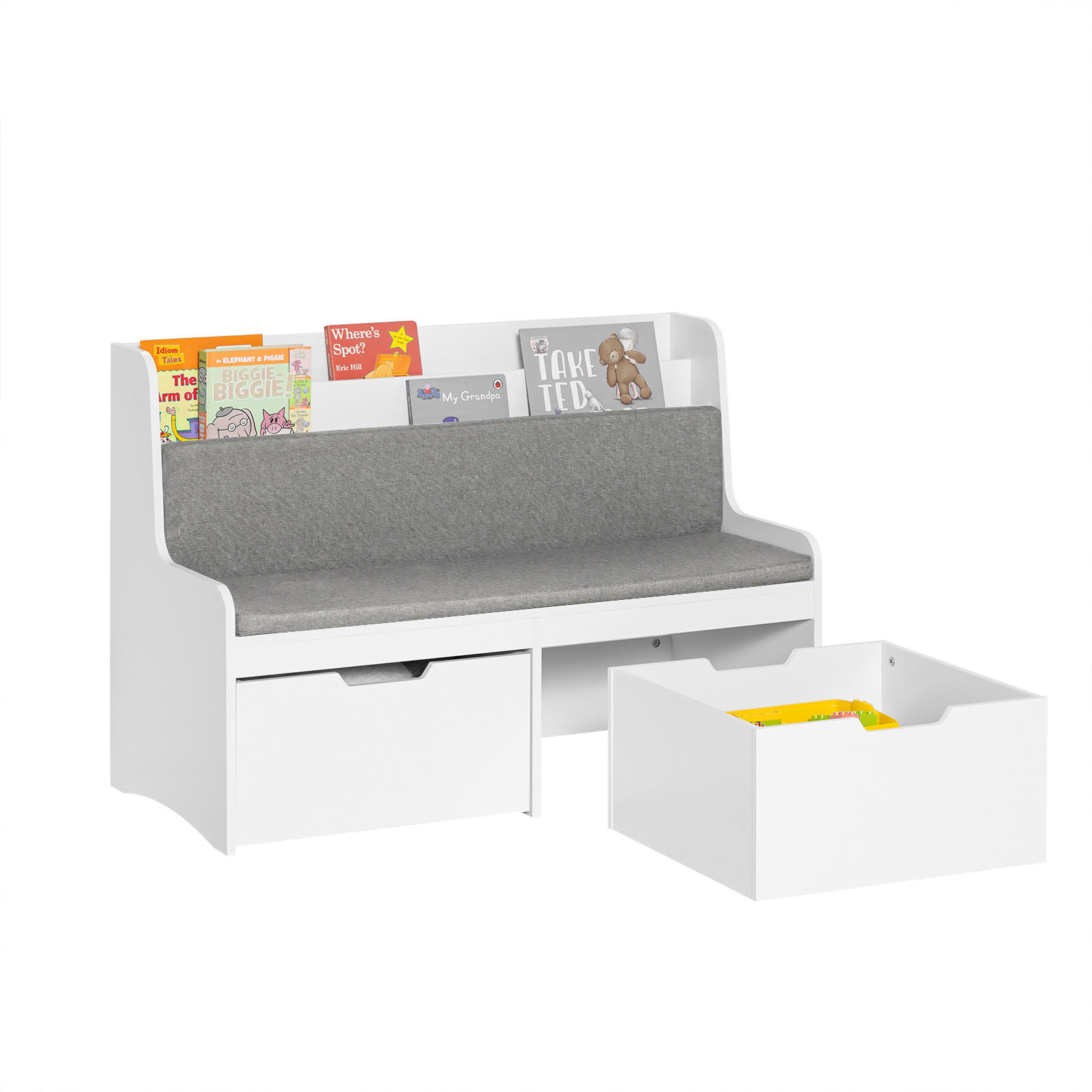 KINDER-SITZBANK Weiß - Weiß, Holzwerkstoff (100/70/45cm) - SoBuy