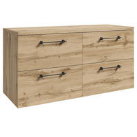 WASCHBECKENUNTERSCHRANK Muro 4 Schubladen Eiche - 120 x 45 x 61 cm - Eichefarben, Holz (120/61/45cm) - Badplaats